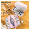 Penar Large Capacity 4 Compartments Pencil Case 22X9.5X10cm Pink School Organizer