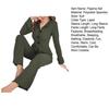 Women 2 Piece Lounge Set Ribbed Button Down Lapel Collar Bowknot Pajamas Set Long Sleeve Soft Comfy Pjs Sleepwear