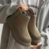 Schneeschuhe Fell integriert verdickt Samt Herbst neu lässig dicke Sohle rutschfest warm Wolle große Baumwollschuhe