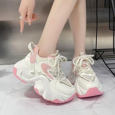 Rosa niedliche Wind dicksohlige erhöhende Dad-Schuhe Frühling und Sommer neue bequeme und atmungsaktive Sport-Dad-Schuhe