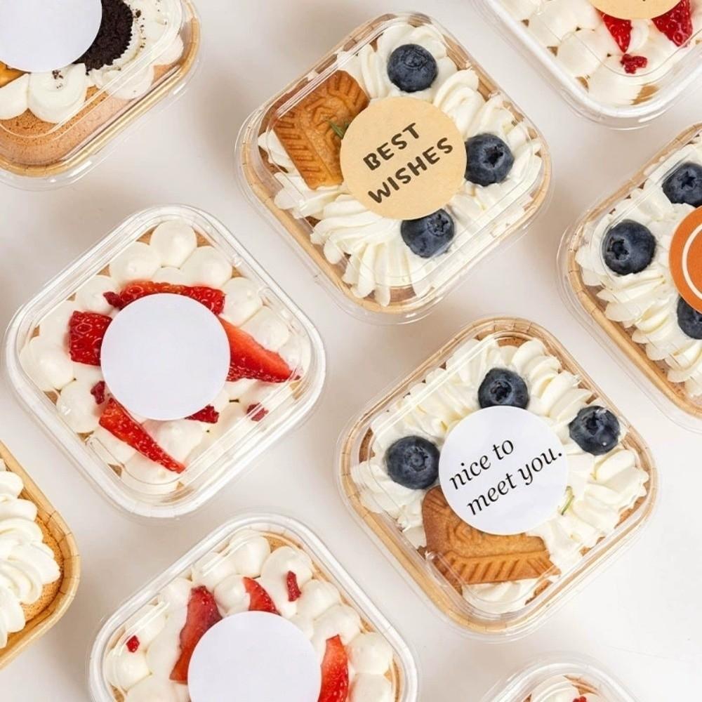 Mit transparenten Deckeln Dessert Backbecher Cupcake Verpackungswickler für 50 Stück Obstdessertstand