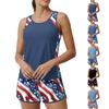 Womens Two Piece Tankini Swimsuit Tank Top with Boyshorts Athletic Tank Style Bathing Suit Modest Swimwear Set