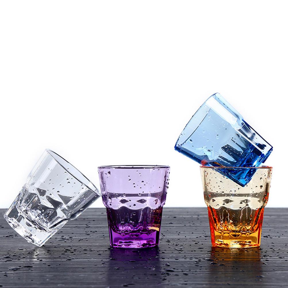 4 Pcs Acrylic Octagonal Cup Gobstoppers Transparent Cups Whisky Glasses Child