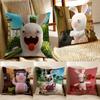 R-Raving Rabbids Pillow Case Anti-dustmite Pillowcase Invisible Zipper Silky Sofa Cushion Cover