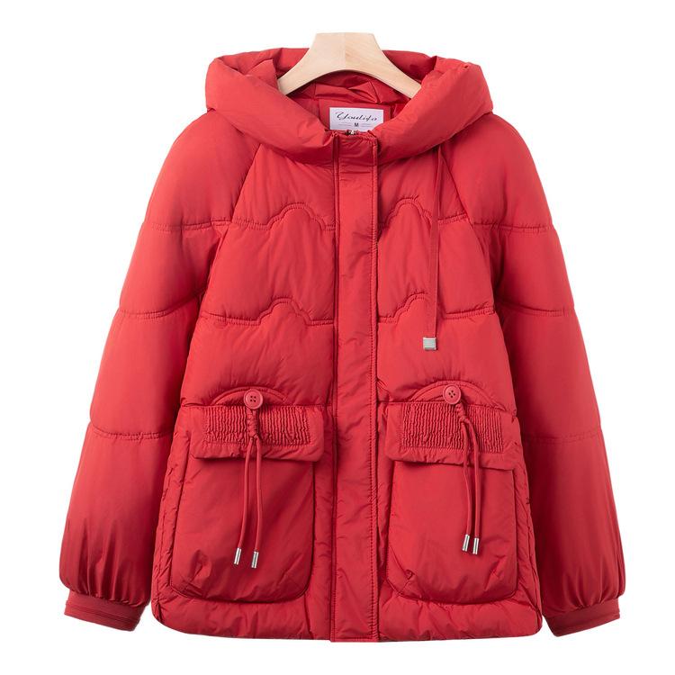 

New Mother s Winter Fashionable Cotton Jacket Short Middle-aged Women s Versatile Hooded Cotton Jacket Thickened Cotton Jacket XL