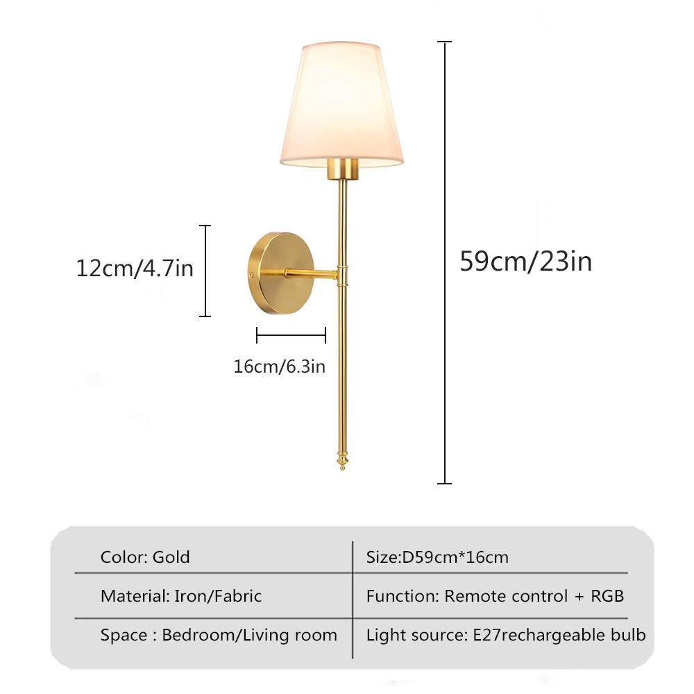 Nordic LED Charge Wall Lamp RGB Bulb Removable Wireless For Bedroom Corridor Hallway Interior Luminaire Bedside Light Decoration