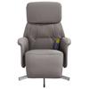 Vidaxl Reclining Massage Chair with Footrest, Taupe, Fabric Upholstered