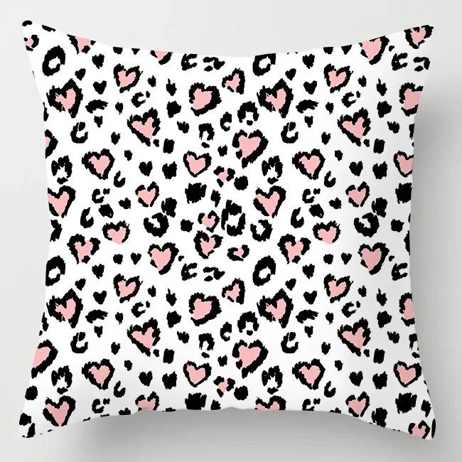 Pink Leaf Feather Pillowcase Office Living Room Home Pillowcase Car Ornaments