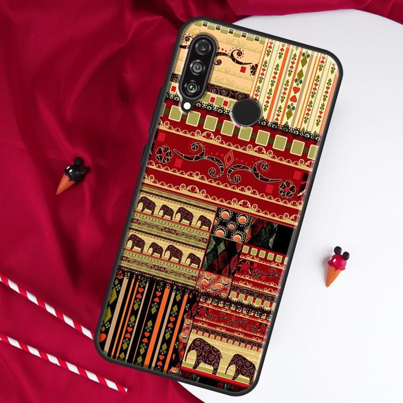 African Fabric Print For Huawei Nova 8i 7i 11i 12i 12s 9 10 SE Y90 Y60 Y70 Y72 Y61 Y91 P30 P40 Lite P60 Pro Case