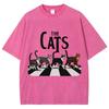 Cat Lovers Sportswear Gym Short Sleeves Y2K Style Top Round Neck Graphic T-Shirts For Women and Men Punk Style Unisex