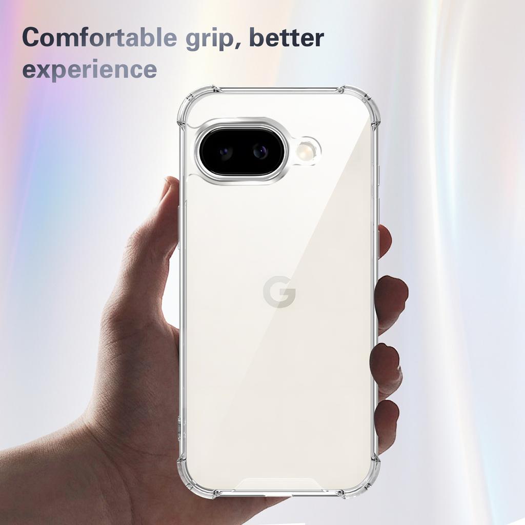 For Google Pixel 9a Case TPU PC Transparent Phone Cover with Airbag Corner Protection