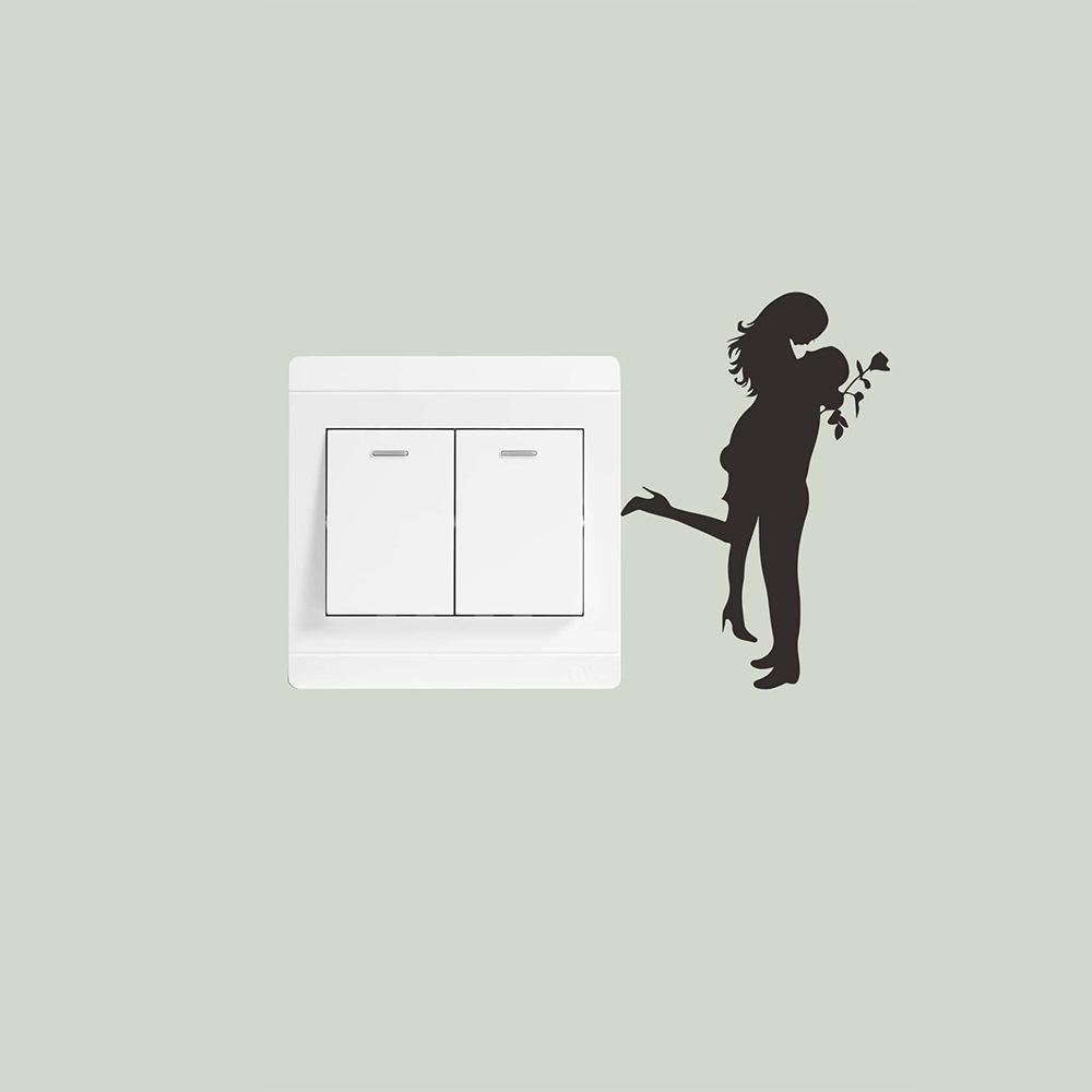 A Couple In Love Embrace The Bedroom Living Room Entrance Switch and Stick Home Beautification and Decoration Wall Stickers