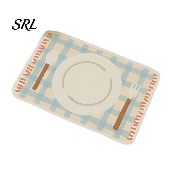 Korean Style Table Mat Rectangular Plaid Placemat, Heat Resistant Non-Slip Colorful Dining Cute Tableware Reusable Flexible Placemat Patterns,