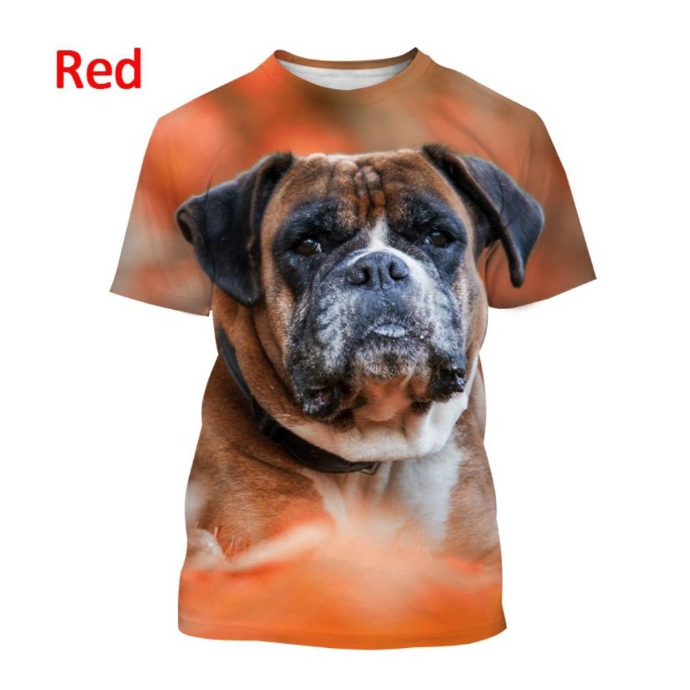 Hot-selling Men's Bulldog 3D T-shirt, Cute Animal Puppy T-shirt, Personalized Casual Printed Short-sleeve Top.