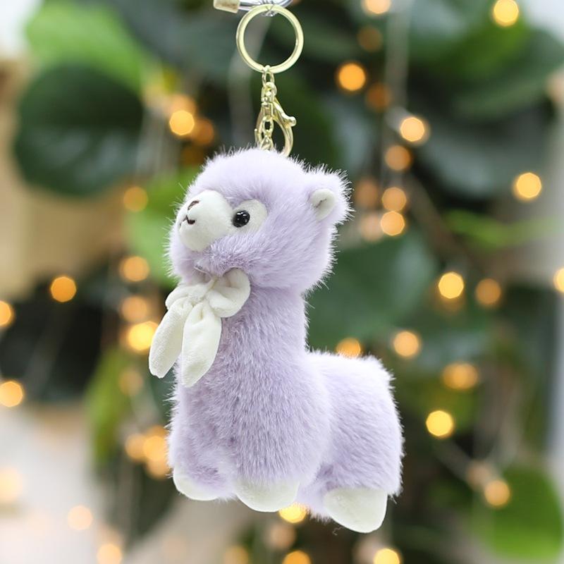 European Mink Alpaca Bow Tie Alpaca Rainbow Alpaca Plush Toy Bag Keychain Pendant