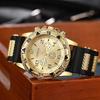 Men'S Atmospheric Three-Eye Silicone Strap Quartz Watch Large Dial