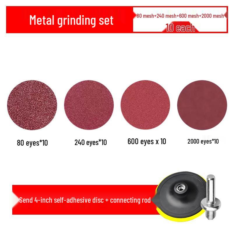 4" Sandpaper Flocking Woodworking Polisher with Self-Adhesive Hook & Loop Angle Grinder Sanding Discs