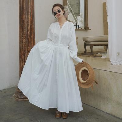 Autumn New Tall Shirt Skirt White Dress Autumn Women's Design Niche Fairy