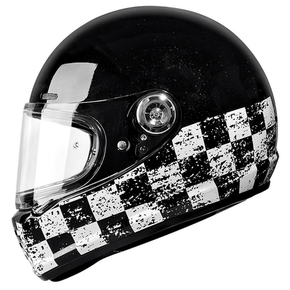 Vintage Full Helmet Four Seasons Men's and Women's Light Commuter Fiberglass Carbon Fiber Cruise Locomotive Motorcycle Helmet