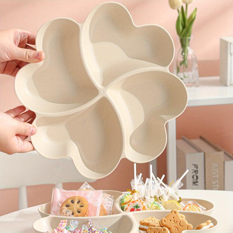 Creative Fruit Candy Tray Heart Shaped Dried Fruit Nut Organizer Household Salads Snack Bowl Divided Dessert Tray Container