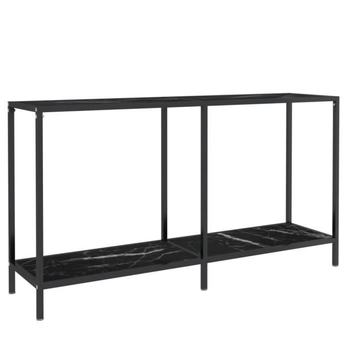 VidaXL Console Table Black 140x35x75.5 Cm Tempered Glass