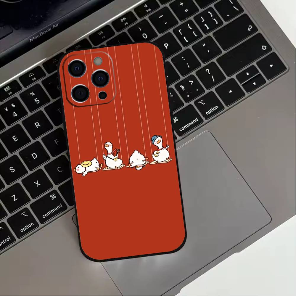Cartoon Cute G-Goose  Phone Case For iPhone 17,16,15,14,13,12,11 Plus,Pro Max,XS,Soft Silicone Black Cover
