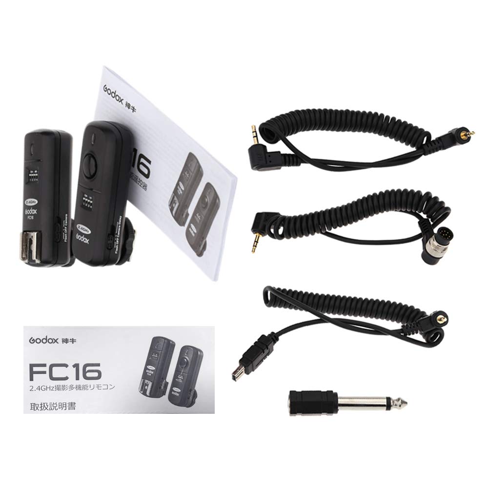 Godox Verici ve Alıcı GHz Flaş Stüdyo Flaş Tetikleyici Kamera Deklanşörü Kablosuz Nikon ve Daha Fazlasıyla Uyumlu FC-16N Set, 2.4 16 Kanallı