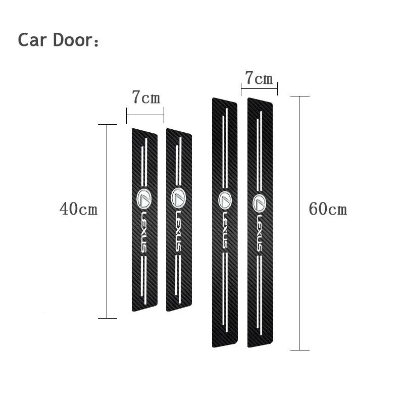 

4Pcs Car Door Sill Stickers Anti Scratch Protection Accessories For Lexus ES RX NX LS UX LM LX GX LC RZ IS CT GS RC HS SC TX LBX