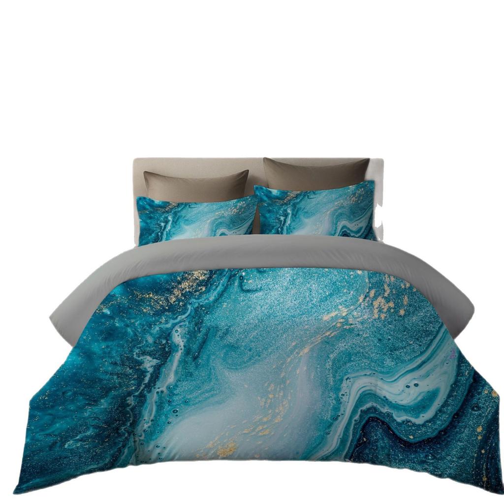 Dreiteilige digitale 3D-Bettwäsche-Garnitur, Heimtextilien Drei-Teile-Set, Hergestellt