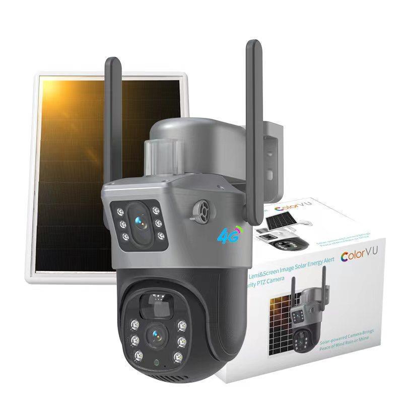 Wireless Solar Dual-Lens PTZ Camera with Low Power for Home Monitoring