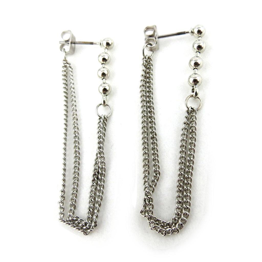 Les Trésors De Lily [N0992] - Silver 'Billes' Earrings