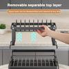 2026 Dish Drying Rack Kitchen Adjustable Stainless Steel 2 Tier Plates Organizer Dish Bowl Drainer Storage Rack Kitchen Utensils