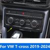 For VW Volkswagen T-cross Tcross - 2024 Air Condition Switch Button Panel Cover Trim Carbon Fiber Interior Accessories
