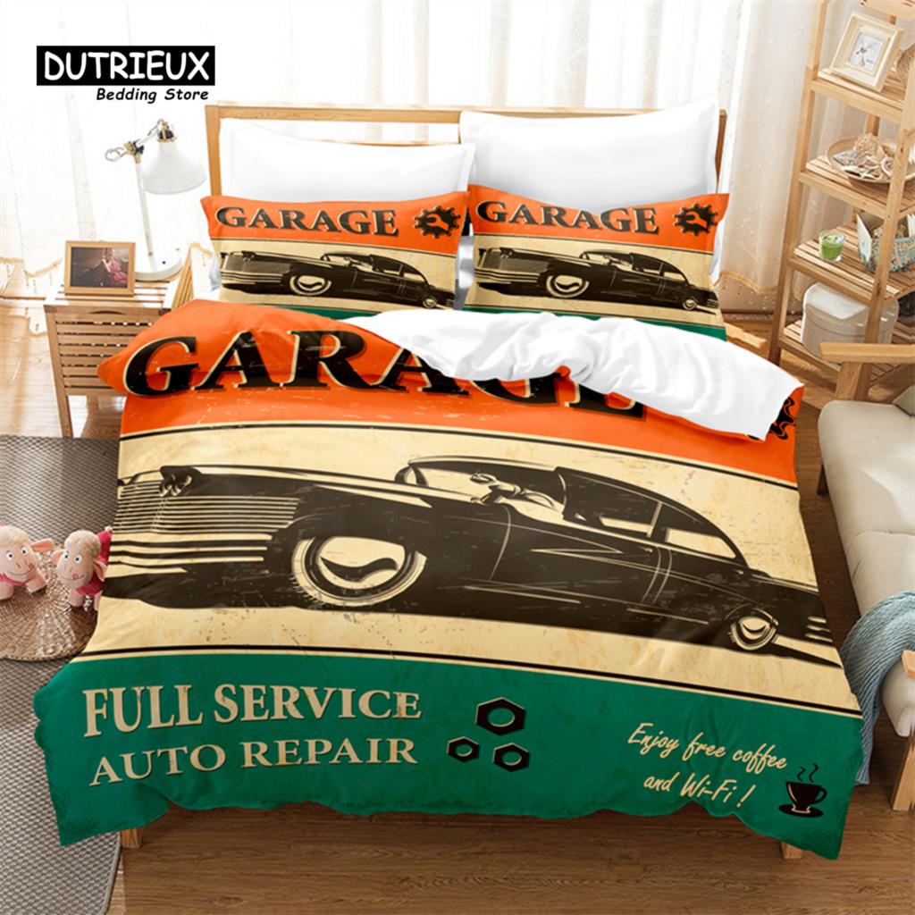 3pcs Duvet Cover Set, Cartoon Sports Car Bedding Set, Soft Comfortable Breathable Duvet Cover, For Bedroom Guest Room Decor
