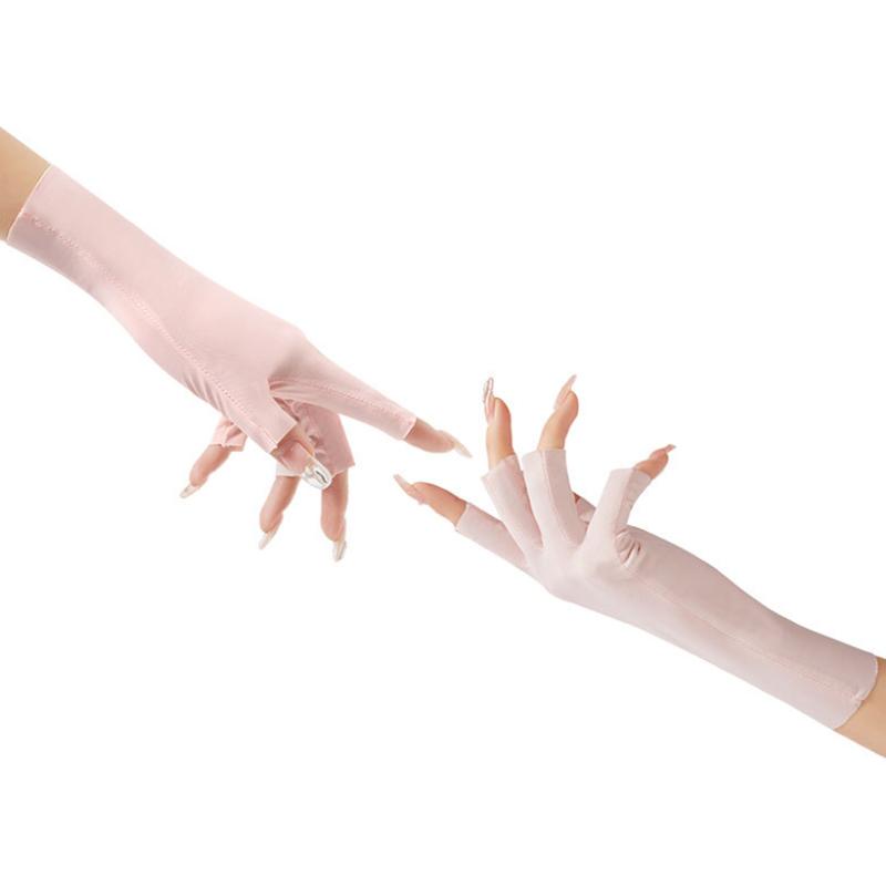 1 Pair Anti Uv Nail Gloves Uv Gel Shield Glove Half Finger Manicure Led Lamp Nail Art Salon Tools