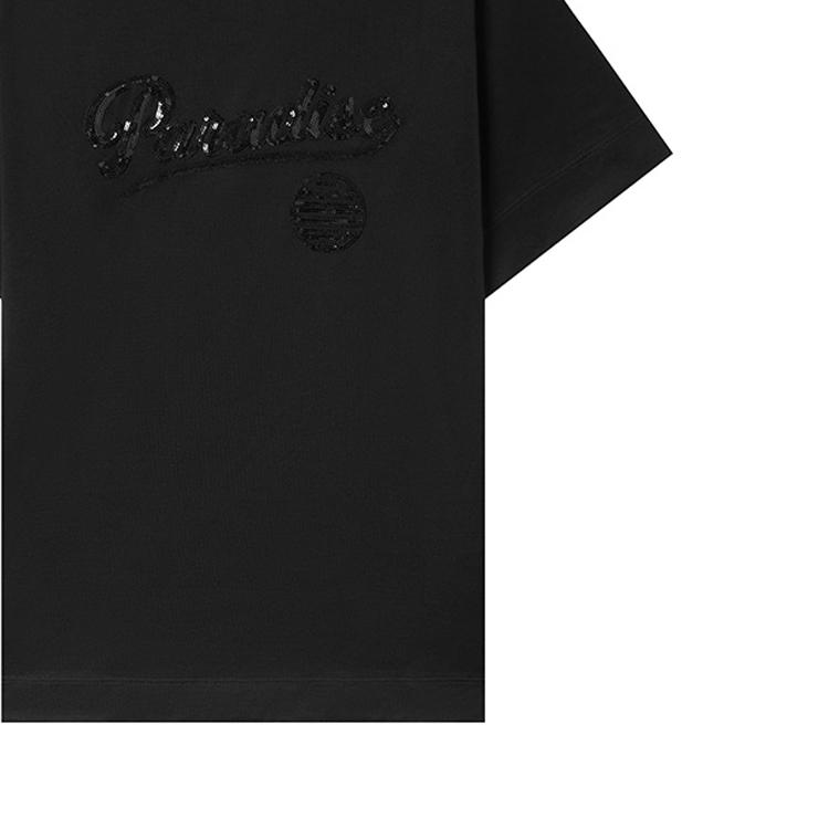 Emporio Armani Letter Print Crew Neck Short Sleeve T-Shirt Men T-Shirts Black 3R1TBH-1JSAZ-0043