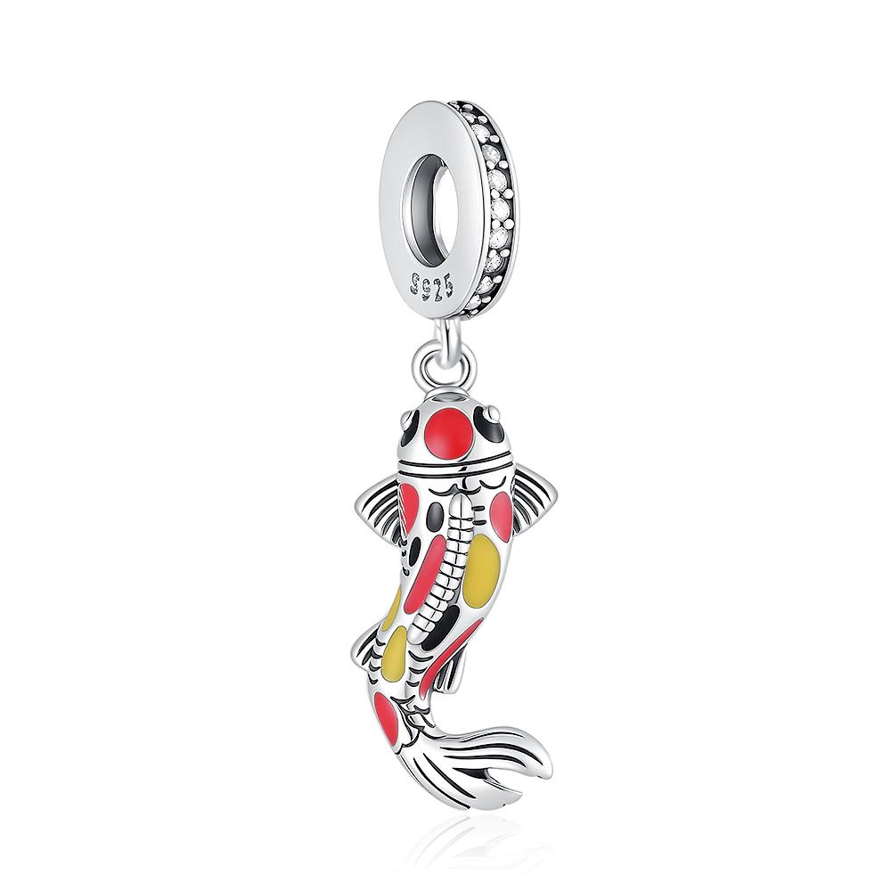 New 925 Silver Bag Coffee Fish Cactus Beads Sunflower Anchor Swimming Ring Charms Fit Bracelet DIY Gift Women
