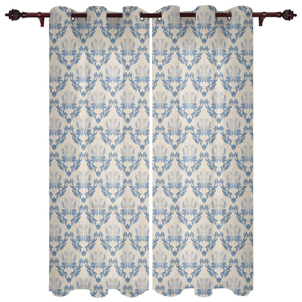 Black Baroque Pattern Window Curtain For Living Room Bedroom Luxury Home Kitchen Decor Items Curtains