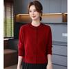 Mom's autumn and winter loose temperament long-sleeved crew neck knitted sweater casual inner top medium and old women's sweater