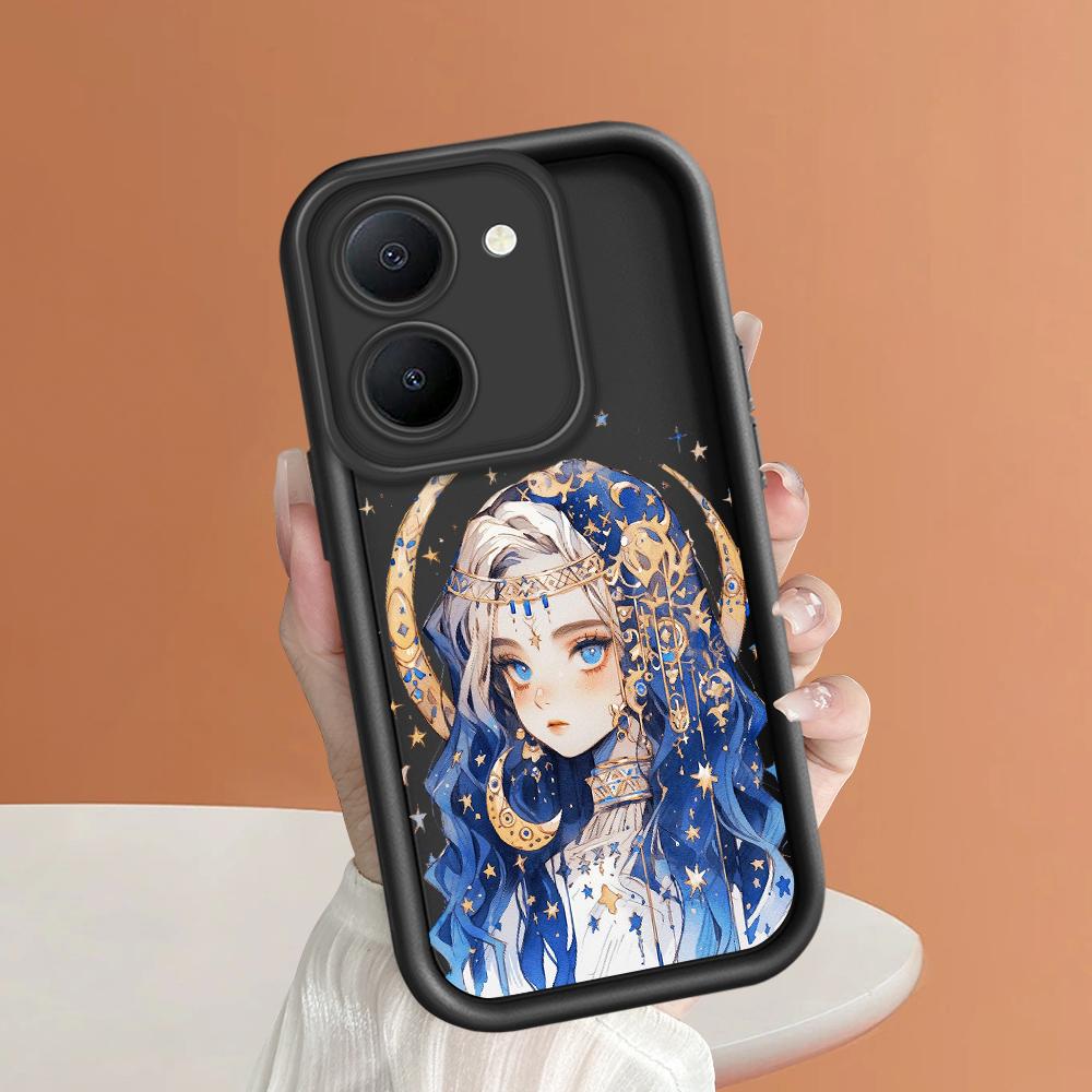 Soft Silicone Square Ladders Cartoon Pattern Full Cover Camera Protection Shockproof Case for iPhone Infinix Tecno Vivo