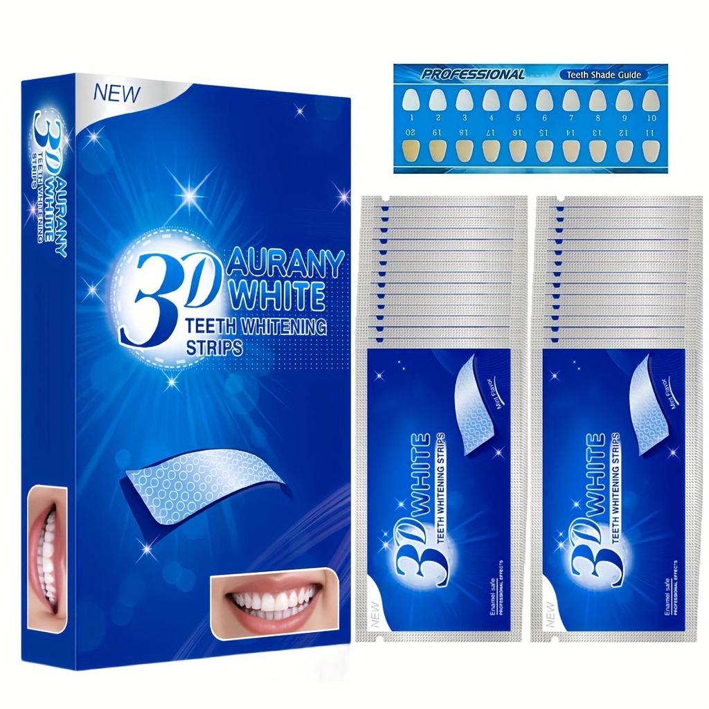 3D Whitening Strips For Sensitive Teeth, Enamel Safe& Gentle Formula, Reduces Sensitivity While Whitening,Hydrogen Peroxide Composition-7/14/21Pairs