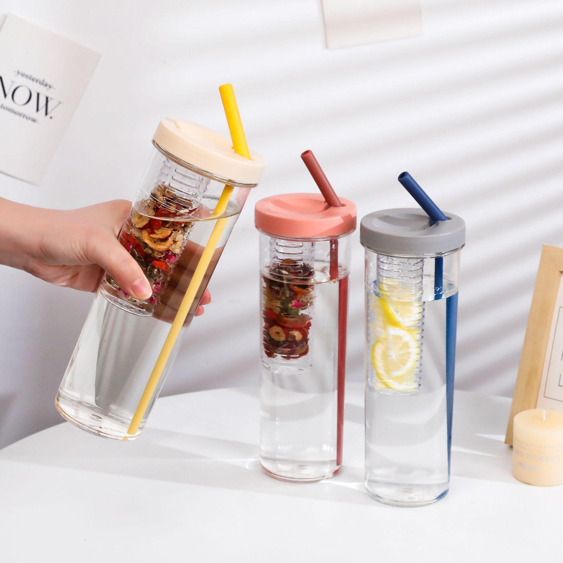 

Летняя студенческая чашка с чаем и соломинкой. Удобная чашка с соломенной чашкой. 700ml синий