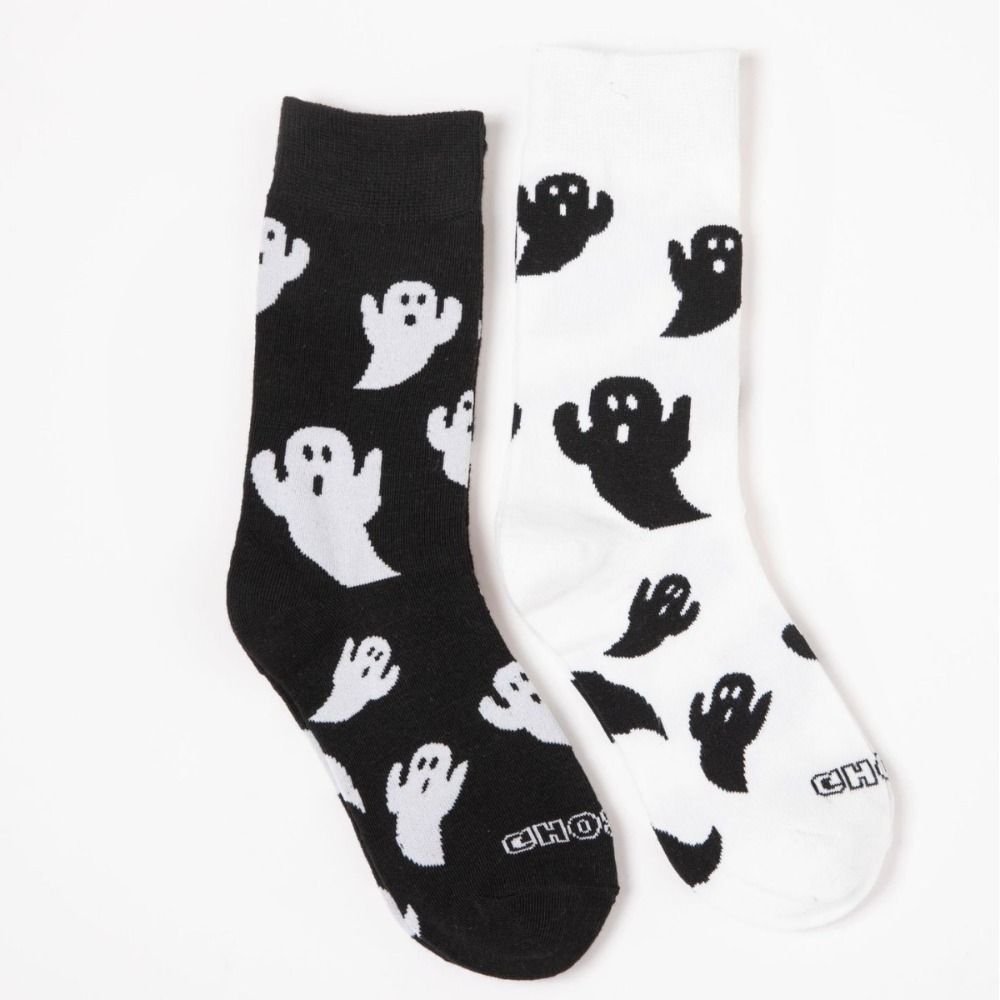 Streetwear Halloween Ghost Socks Cartoon Mid-Calf Socks Sweat Absorbent Socks Women  Students