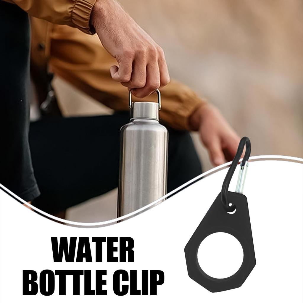 Water Bottle Buckle Holder Portable Bottle Carrying Clip 6 Pieces Silicone Drinking Container Buckle With Carabiner For Hiking