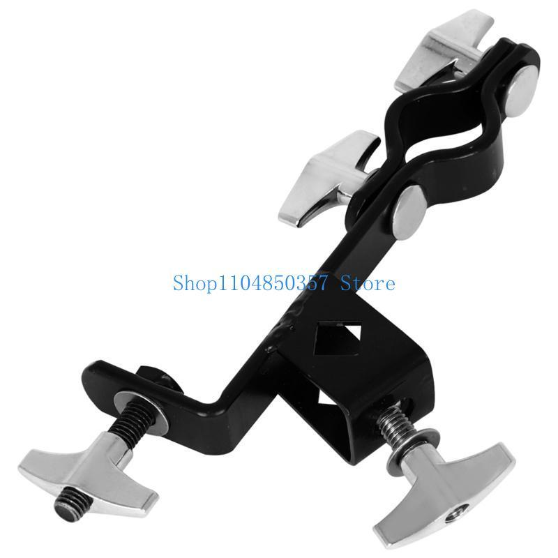 652F Adjustable Metal Cowbell Clamp Drum Tambourine Support Clip Percussion Mounting Bracket Cowbell Mount Holder Clip