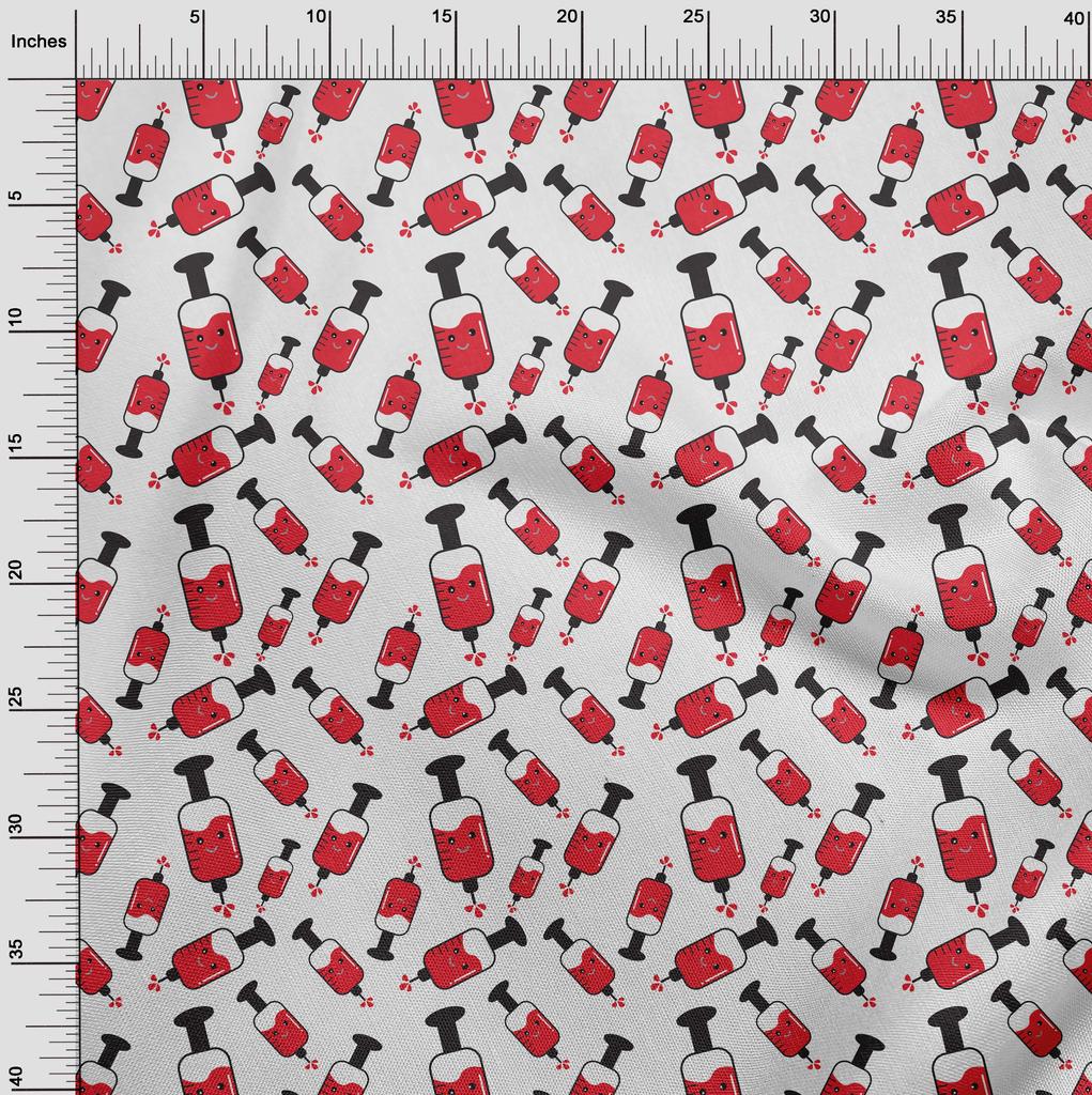 oneOone Cotton Flex Fuschia Pink Fabric Medical Virus DIY Clothing Quilting Fabric Print Fabric by Yard 40 Inche