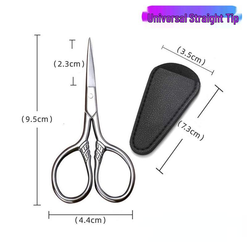 Mini Stainless Steel Eyebrow & Nose Hair Scissors - Pointed Tip for Precision Trimming and Eyelash Grooming