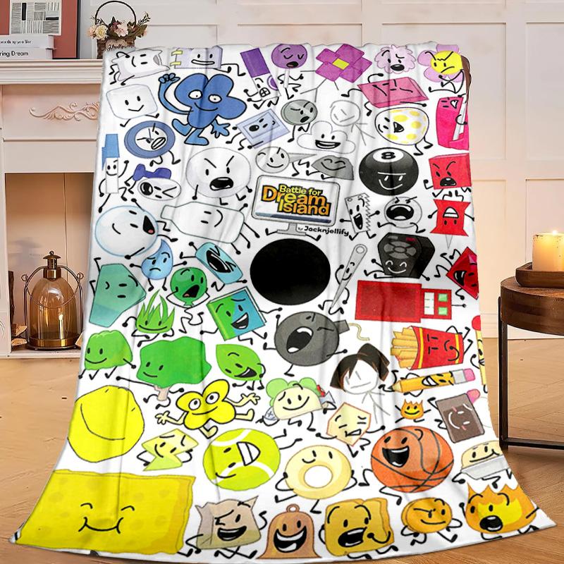 1PC Colorful Dream Island Collage Flannel Blanket Gift, Suitable for Both Men And Women, Soft Ideal for Beds And Sofa, Birthday Or Christmas Gift