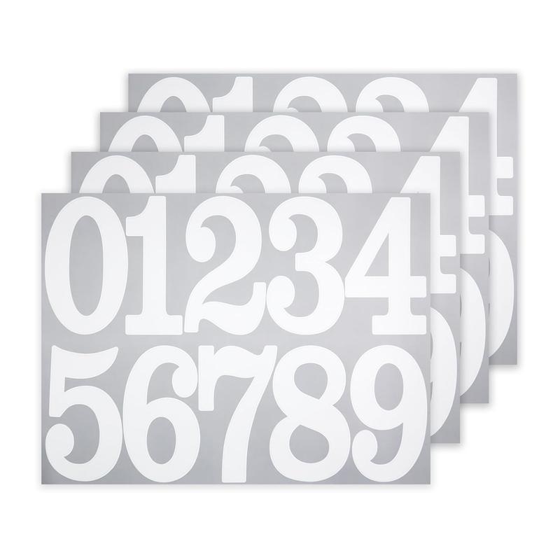 40Pcs Large Number Stickers 4 Sheets Self-Adhesive Vinyl Number Stickers Set 4 Inches 0-9 Number Sticker for Mailbox Doors Decor