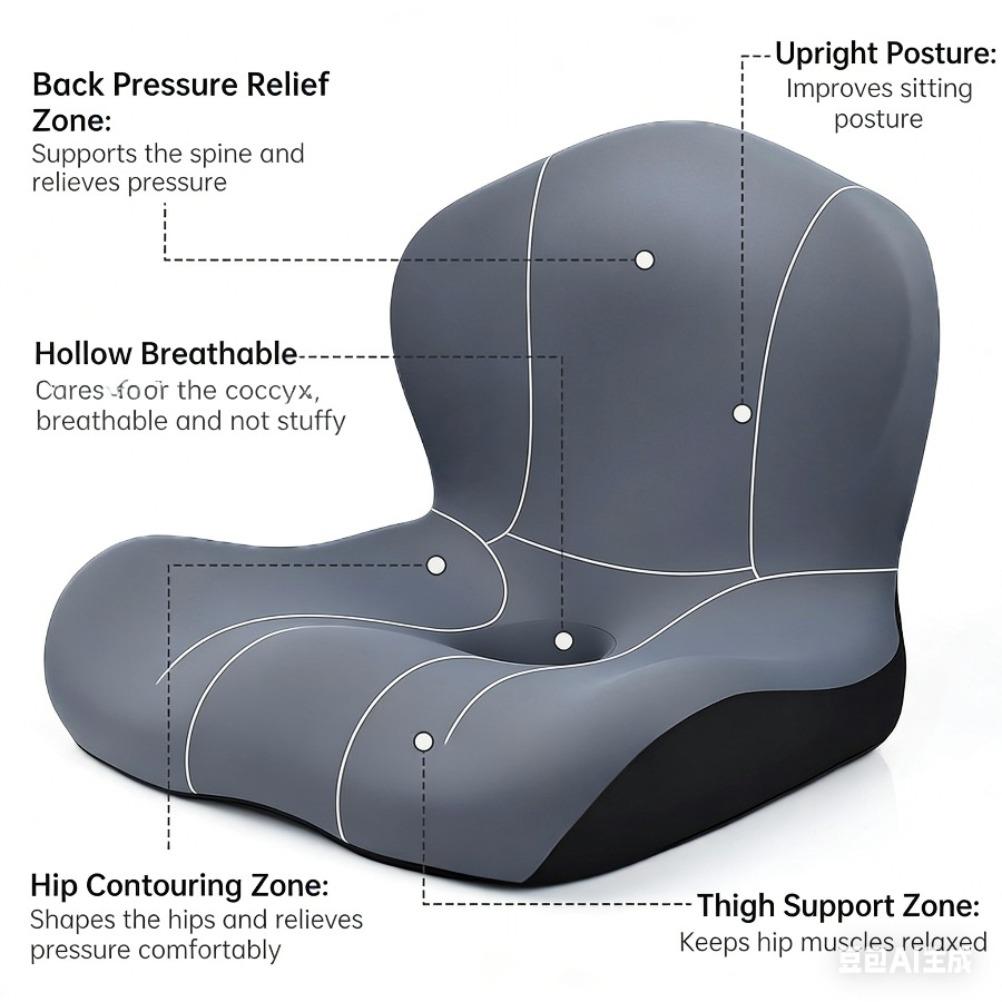 Memory Cotton Office Seat Integrated Pad Tatami Fart Mat Car Cushion Lazy Chair Student Integrated Cushion Seat Cushion